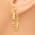thumbnail image 3 of 14k Yellow Gold Large 3mm Hoop Earrings Round, 3 of 8