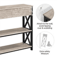 thumbnail image 4 of Yaheetech Vintage Wooden Console Table with Open Shelves, Gray, 4 of 8