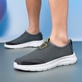 thumbnail image 6 of Men's Walking Slip-On Shoes Mesh Comfortable Lightweight Casual Sneakers Breathable Walking Non Slip Leisure Loafers Gray 10 US, 6 of 7