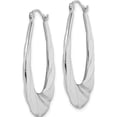 thumbnail image 2 of Sterling Silver Rhodium-Plated Twisted Scalloped Hoop Earrings (32 X 28) Made In Indonesia qe4696, 2 of 5