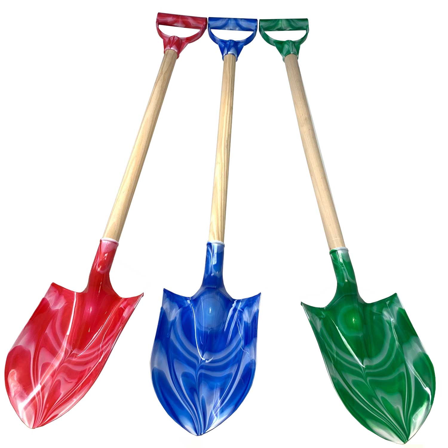 31" Heavy Duty Wooden Kids Sand Shovels with Plastic Spade & Handle 5 Pack 