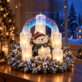 thumbnail image 4 of Christmas Lighted Centerpiece with Flameless Candle Glow, Christmas Indoor Decorations Multi Faceted Acrylic Tubes Emitting Soft Yellow Glow, 4 of 6