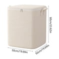 thumbnail image 3 of Beige Linen Cotton Storage Bags, Oversized Storage Container with Zippered Closure, Large Capacity Foldable Fabric Clothes Organizer Bin, for Clothes Blankets Household Organization, 3 of 6