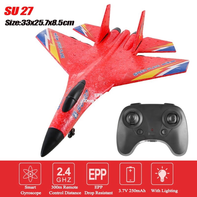 Avión de espuma con Control remoto para niños, juguete de avión de combate, planeador, SU-35, 2,4G