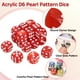 thumbnail image 3 of Juego de Dados Estándar de 6 Caras de Colores, Paquete de 20, Dados Mini Poliedros de Acrílico con Patrón de Perlas para Juegos de Mesa o Aprendizaje Matemático, Puntos Rojos/Blancos, 3 of 6