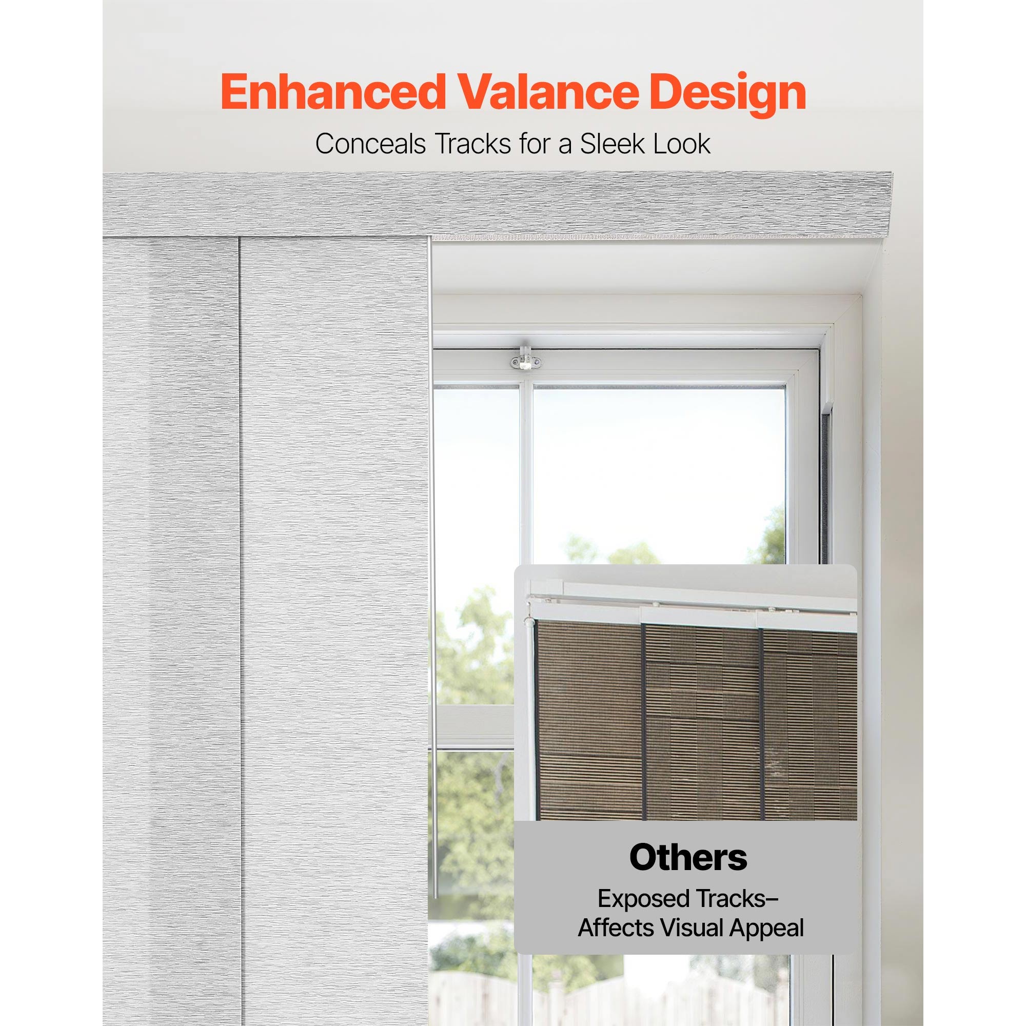 KFFKFF Adjustable Panel Track Blinds, Extendable Track 45.8-86 in W, Customizable Panel Curtains Up to 96 in H, Vertical Blinds for Sliding Doors, Patio Doors, Room Dividers, Windows, Gray