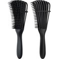 thumbnail image 2 of 2 Pieces Detangling Brush for Afro America/African Hair Textured 3a to 4c Kinky Wavy/Curly/Coily/Wet/Dry/Oil/Thick/Long Hair, Knots Detangler Easy to Clean (Black, Green), 2 of 4