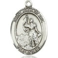 thumbnail image 3 of Extel Large Oval Pewter St. Joan of Arc Pendant with 24" chain, Made in USA, 3 of 10