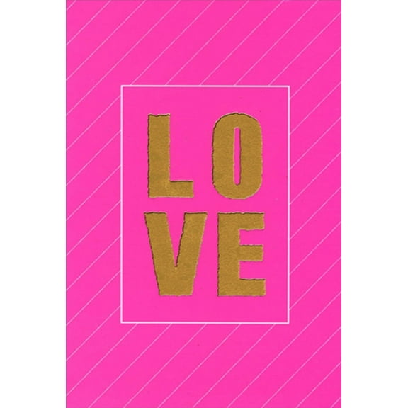 Pictura Gold LOVE on Pink Valentine's Day Card