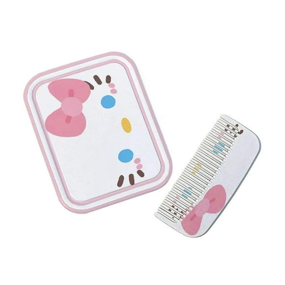 Hello Kitty Student Portable Makeup Mirror With Comb Folding Mirror Small Mirror For Makeup Flip-Up Dressing Mirror