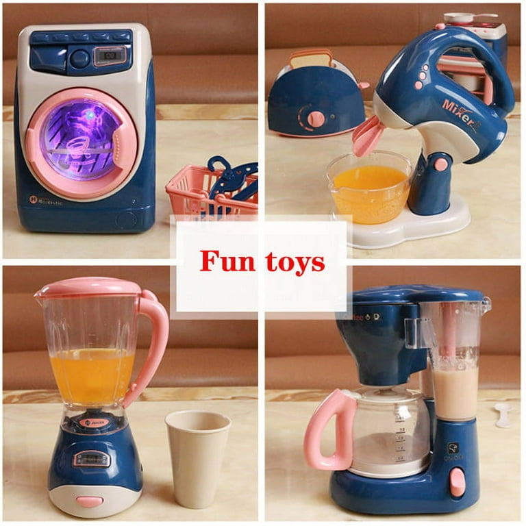Kids Pretend Play Kitchen Toy Assorted Kitchen Appliance Toys with Mixer,  Blender and Toaster Play Kitchen Accessories 