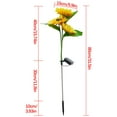 thumbnail image 3 of Luces solares de noche con forma de girasol para exteriores, jardín, patio, terraza, porche, tumba, patio trasero, pasarela, decoración (1 paquete), luz solar decorativa de metal Art Deco., 3 of 9