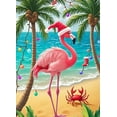 thumbnail image 4 of Colorful Design Christmas Flamingo Polyester Decorative Beach Banner for Holiday Party Indoor Decoration Event Celebration, 4 of 4