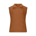 thumbnail image 7 of Fnooota Women's Puffer Vest, Sleeveless Lightweight Zip up Stand-up collar Winter Outerwear with Pockets Brown Size 2XL, 7 of 7