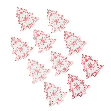 

JHDONG 10Pcs Wooden New Year Christmas Xmas Tree Heart Star Hanging Pendant Home Decor