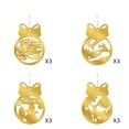 thumbnail image 2 of Juego de 4 o 12 Adornos Navideños de Bolas Planas de Acrílico Dorado de Doble Cara, 2 of 7