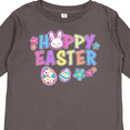 thumbnail image 4 of Inktastic Happy Easter with Bunny Face and Easter Eggs Girls Long Sleeve Toddler T-Shirt, 4 of 5