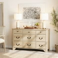 thumbnail image 4 of WAMPAT Farmhouse 4-Piece Bedroom Set, 53.5" Wood 9-Drawer Dresser, 59" Sideboard, and Nightstand Set of 2 with Charging Station for Bedroom,Living Room,Oak, 4 of 10