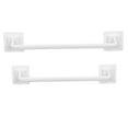 thumbnail image 4 of Yardwe 2Pcs Nail Free White Plastic Towel Rack Wall Mounted Bathroom Towel Storage Shelf, 4 of 8