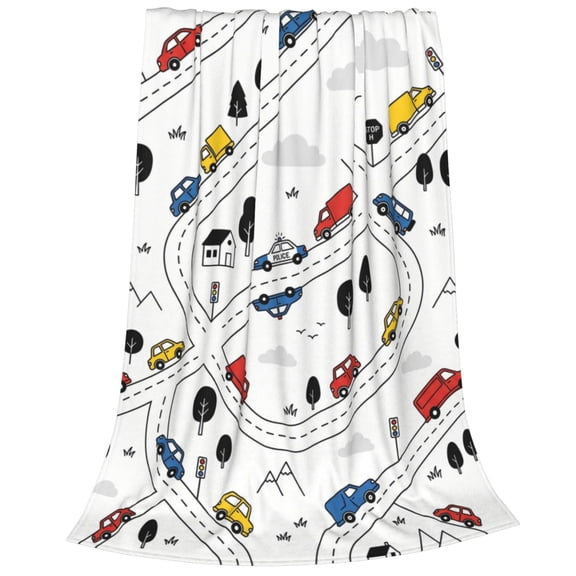Cars Blanket, Soft Warm Flannel Throw Blanket, Cozy Plush Blanket for Bedroom, Sofa, Bed, Birthday Gift 50x40