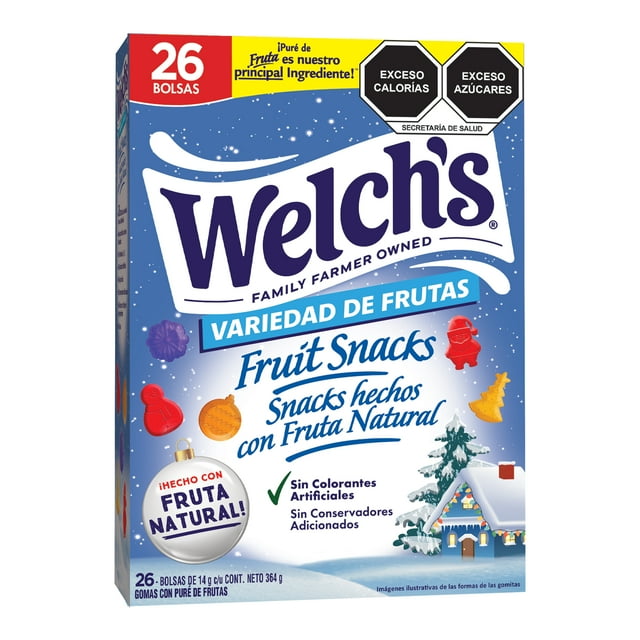 Snacks hechos con fruta natural Welch’s Fruit Snacks navidad variedad de frutas 364 g