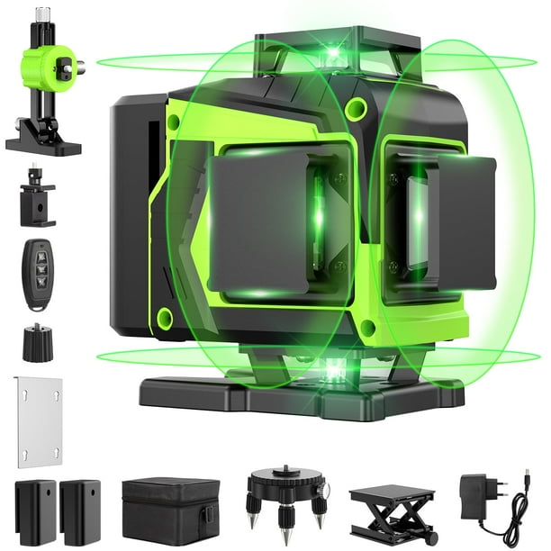 Line Laser Level MBYULO 16, autonivelante de 360° con 2 baterías