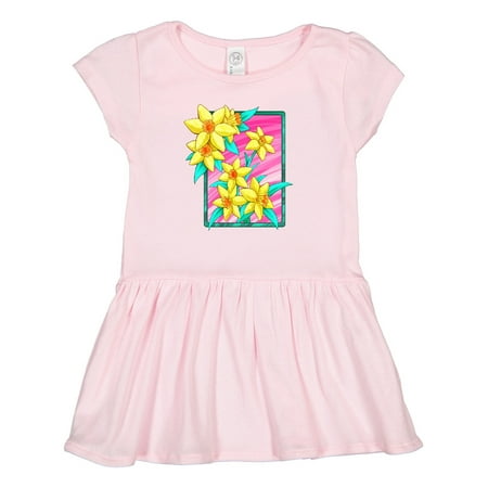 

Inktastic Daffodils 90s Retro Colors Illustration Gift Toddler Girl Dress