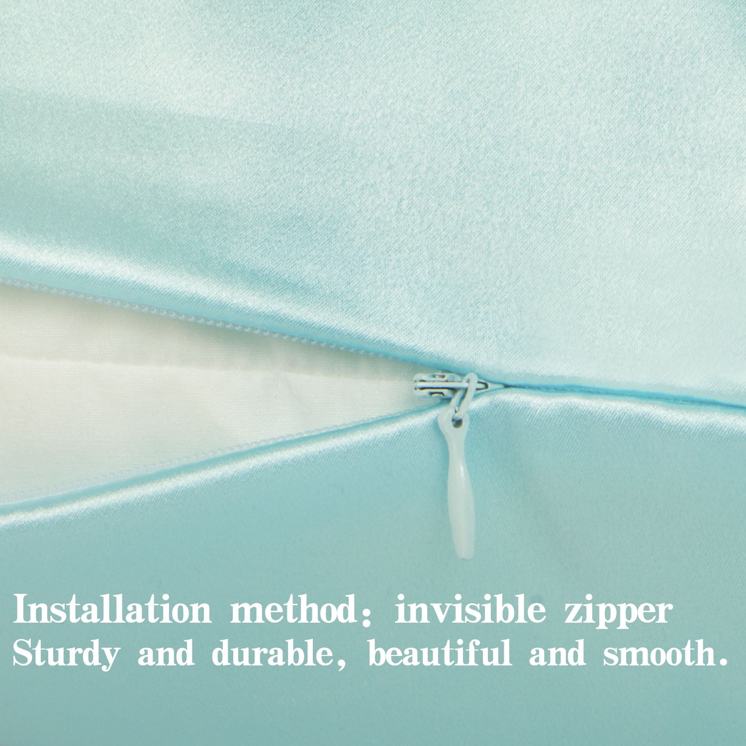 Lorviah 100% Mulberry Silk Pillowcase for Skin and Hair, Queen Size 20"x30", 1 Pack, Aqua Blue