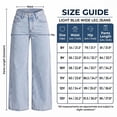 thumbnail image 4 of FEDPOP Girls Wide Leg Baggy Jeans, High Waisted Denim Pants with Pockets, Casual Y2K Loose Trousers for Kids, Blue, 8-14Y, 4 of 7