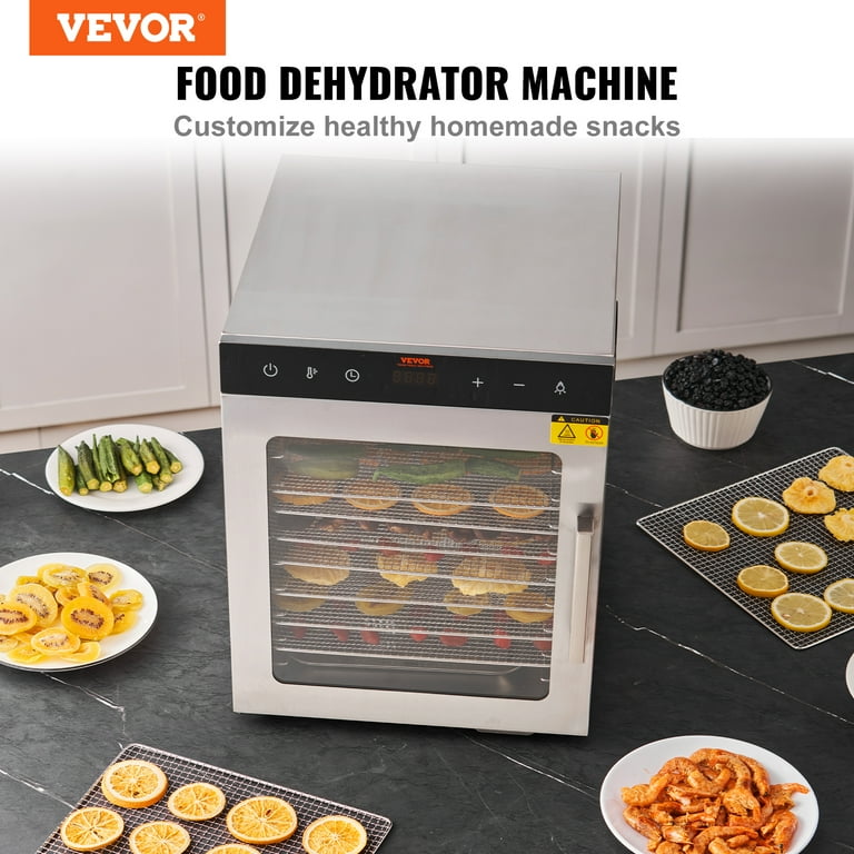 BENTISM 6 Trays Food Dehydrator Machine Stainless Steel 700W Jerky Fruit  Drying