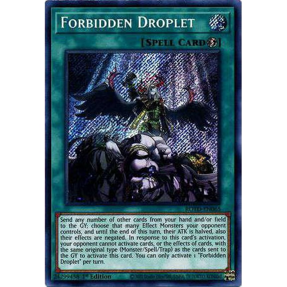YuGiOh Rise of the Duelist Secret Rare Forbidden Droplet ROTD-EN065