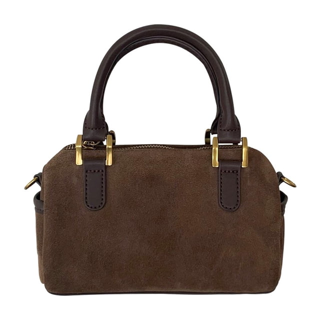 Bolso Bandolera Mujer Retro Gamuza Cuero Compras Fecha (Marrón)