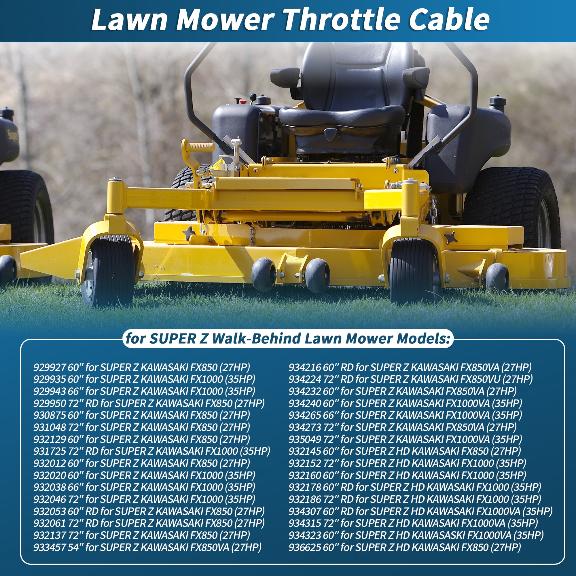 Unique Bargains No.603409 Throttle Cable for Hustler Super Z Lawn Mower Models