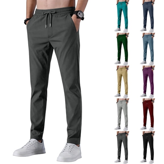 HAJWOH Men’s Quick Dry Training Pants, Lightweight Breathable Active Pants for Soccer Running Football Gym
