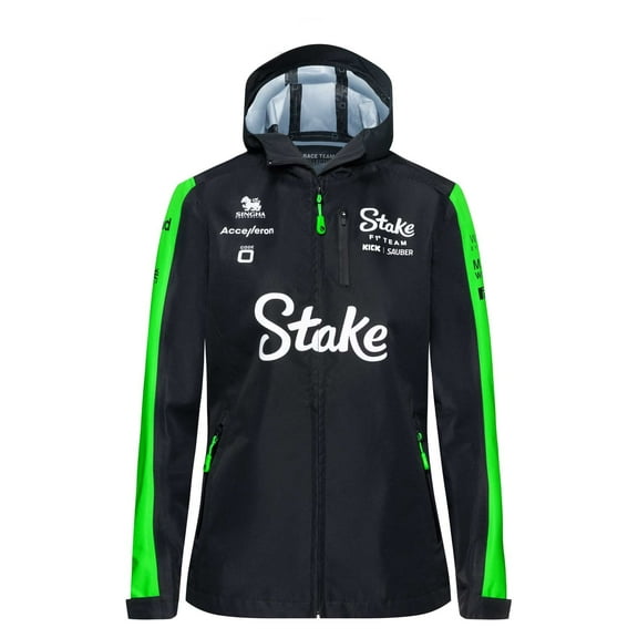 Stake F1 Kick Sauber 2024 Women's Team Rain Jacket - Black