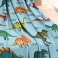 thumbnail image 3 of Blue Cartoon Dinosaurs Names Pattern Blanket,Comfortable Soft Lamb Wool Throw Blanket,All Season,Warm Lightweight Blankets for Sofa Bed Couch Living Room Chair,30"x40", 3 of 4
