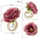thumbnail image 2 of Zhuge Exquisito anillo de servilleta con forma de flor de rosa para boda, para el día de San Valentín, restaurante, hotel, 12 piezas (rosa oscuro), 2 of 5