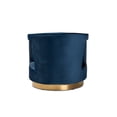 thumbnail image 6 of Baxton Studio Neville Modern Luxe and Glam Navy Blue Velvet Fabric Upholstered and Gold Finished Metal Armchair, 6 of 7