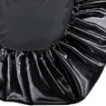 thumbnail image 3 of ANMINY Fitted Sheet Deep Pocket Bed Sheet Satin Silk Sheets Ultra Soft Machine Washable Full, Black, 3 of 9