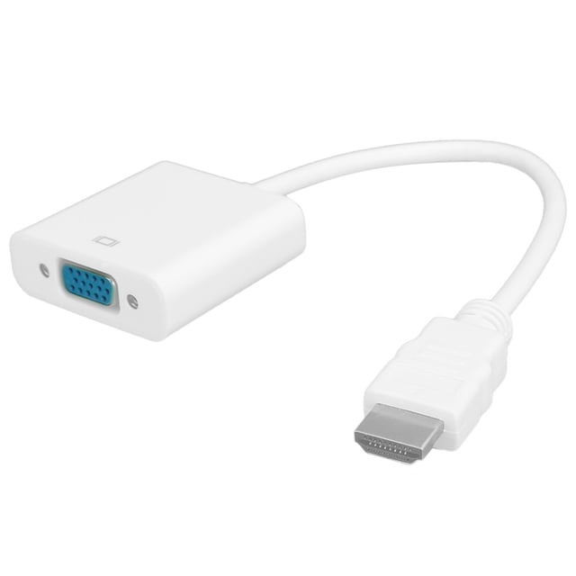 Convertisseur VGA, Câble Convertisseur Multifonction Portable Résistant à l'Usure Interface Multimédia HD vers VGA pour Moniteur Projecteur pour Ordinateur pour Portable Noir,Blanc