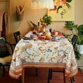 thumbnail image 6 of Fall Thanksgiving Tablecloth, Brown Paisley Pumpkin Rectangle Table Cloths 60 x 102 for Fall Harvest Festival Decorations, Perfect for Home Kitchen Dinner Party Holiday Picnic Table Cover, 6 of 6