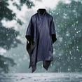 thumbnail image 6 of hengtong Raincoat with Drawstring Hood EVA Rain Jacket for Camping Outdoor Activities Navy blue, 6 of 9