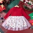 thumbnail image 4 of 2DXuixsh Robe de Fête pour Fille Robe Fille Noël Tulle Dentelle Manches Longues Vêtements pour Filles Coupe Trapèze Automne Hiver Robes Robe Florale pour Mariage Fête Rouge Taille 120, 4 of 8