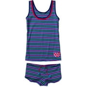 No Boundaries - Juniors Stripe Tank and Shorts Pajama Set