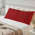 thumbnail image 5 of Red Long Body Pillow Cover 20x60 Inch, Farmhouse Burlap Solid Red Color Modern Linen Texture Decorative Pillowcase with Zipper, Microfiber Pillow Protector, Soft Breathable Long Pillowcases for Women, 5 of 9