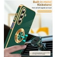 thumbnail image 6 of LeYi for Galaxy A17 5G Case: with 2 Pack Tempered Glass Screen Protector and 360° Rotatable Ring Holder Magnetic Kickstand, Plating Rose Gold Edge Protective for Galaxy A17 5G Case, Green, 6 of 6
