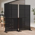 thumbnail image 2 of MAYEERTY Outdoor Metal Privacy Screen - 5ft Black, 5-Panel Classic Louvered Design, Easy Install for Apartment Balcony, 2 of 6