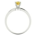thumbnail image 4 of 0.5 ct Princess Cut Simulated Yellow Diamond Solitaire 18K White Gold Womens Engagement Ring, 4 of 5