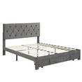 thumbnail image 3 of CLEARANCE! Queen Size Storage Bed Velvet Upholstered Platform Bed with a Big Drawer - Grey, 3 of 9