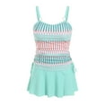 thumbnail image 4 of GEWSEY Plus Size Tankini Bathing Suits with Skirt - Women 2 Piece Swimsuits Tummy Control Swimwear (Mint Green, M), 4 of 8